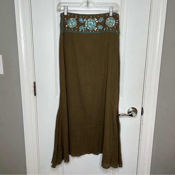Free People Y2K Embroidered Mirror-Work Boho Skirt – Size 0 - Picture 4 of 8